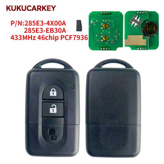 For Nissan X-trail Qashqai Pathfinder Micra NV200 P/N:285E3-4X00A/285E3-EB30A 433MHz 46chip PCF7936