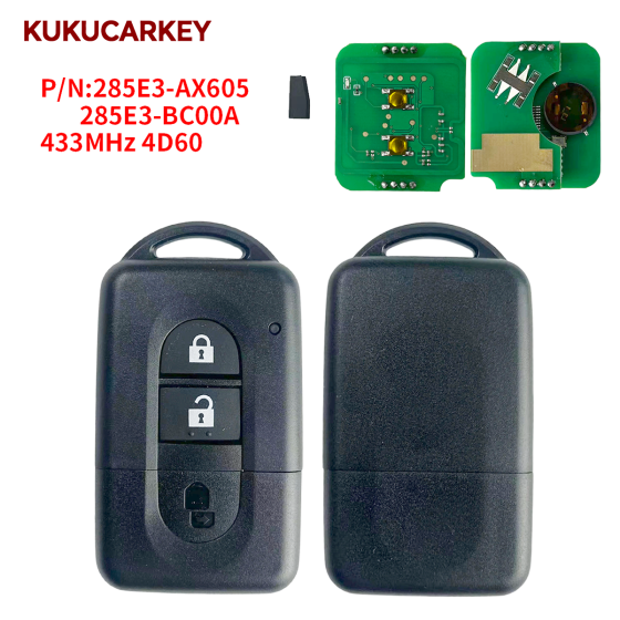 For Nissan X-trail Qashqai Pathfinder Micra NV200 P/N:285E3-AX605/285E3-BC00A 433MHz 4D60chip