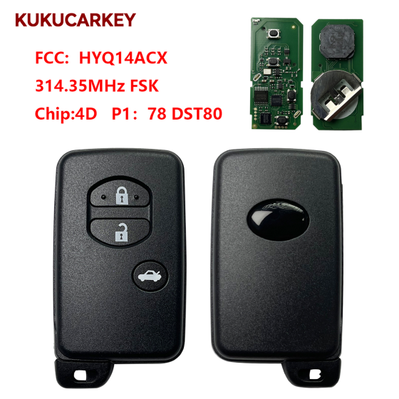 For Subaru BRZ WRX STi Forester smart keyless entry remote key fob FCCID:HYQ14ACX 314.35MHz FSK chip:4D P1:78 DST80