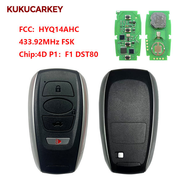 For 2014-2018 Subaru BRZ/XVCrosstrek/ Forester/Impreza/Legac-y/Outback/STI/WRX Smart Key Proximity Fob 4Buttons FCCID:HYQ14AHC 433.92MHz FSK chip:4D P1：F1 DST80