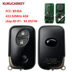 适用于雷克萨斯 GS350 3键智能无钥匙遥控 89904-50561 B53EA 频率;433.92MHz ASK 芯片:4D P1:94 DST40