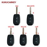 Car Remote Key Shell For Renault Duster Sandero Logan Clio Captur Laguna Scenic 2015 2016 fob 2 Buttons Replacement Blade:VA2/HU136TE/VAC102/HU136/Left