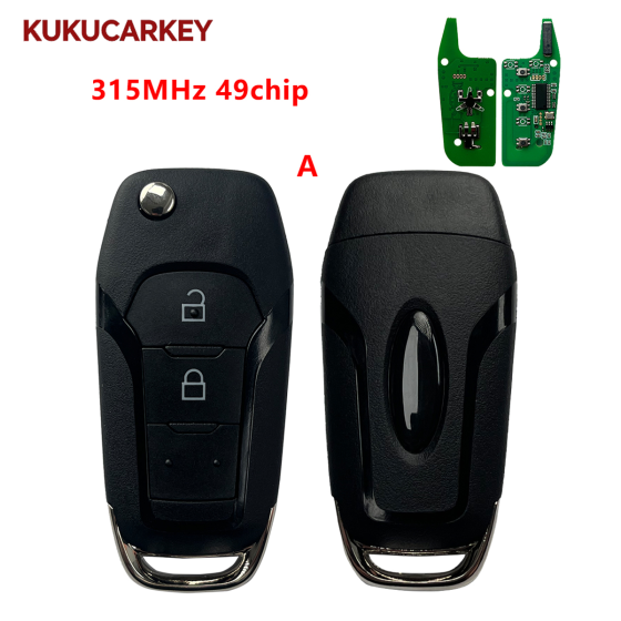 For Ford F150 Ranger Galaxy S-Max KA+ Mondeo V 3/4Buttons Flip Remote Car Key 315MHz 49chip FCCID:N5F-A08TAA