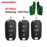 For Peugeot  433Mhz Remote Car Key 208 301 308 508 2008 5008 Hella Fit Citroen C3 C4 C4L ID46-7941 Chip (HU83)