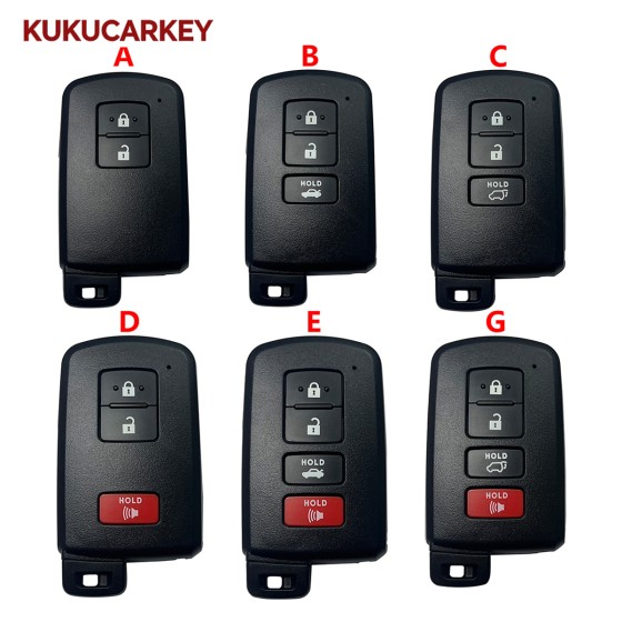 2/3/4 Buttons smart key for Toyota car remote shell with blade