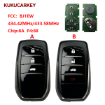 For Toyota Proximity Smart Remote Control Key2014-2018 Fob BJ1EW, 89904-33660 433.58MHz/434.42MHz chip:8A P4:88