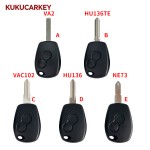 2 Buttons Replacement Remote Key Shell Case For Renault Clio Modus Kangoo Master Vauxhall Twingo Vivaro Primastar Logan Sandero Blade:VA2/HU136TE/VAC102/HU136/NE73