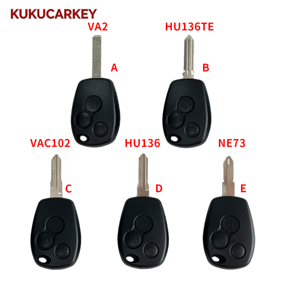 3 Buttons Replacement Remote Key Shell Case For Renault Clio Modus Kangoo Master Vauxhall Twingo Vivaro Primastar Logan Sandero  Blade:VA2/HU136TE/VAC102/HU136/NE72