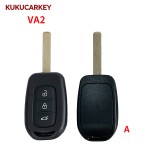 Car Remote Key Shell For Renault Duster Sandero Logan Clio Captur Laguna Scenic 2015 2016 fob 3 Buttons Replacement Blade:VA2/HU136TE/VAC102/HU136/Left