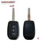 Car Remote Key Shell For Renault Duster Sandero Logan Clio Captur Laguna Scenic 2015 2016 fob 3 Buttons Replacement Blade:VA2/HU136TE/VAC102/HU136/Left