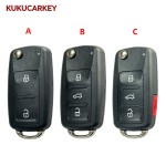 For VW Transporter Polo GOLF 202AD Folding Remote key Shell Fob HU66Blade 2/3/3+1 Buttons