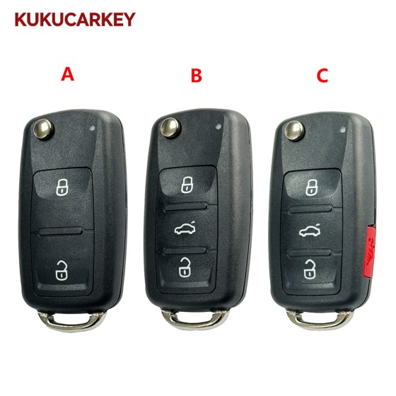For VW Transporter Polo GOLF 202AD Folding Remote key Shell Fob HU66Blade 2/3/3+1 Buttons