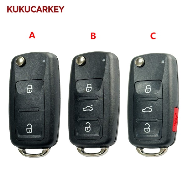 For VW Transporter Polo GOLF 202AD Folding Remote key Shell Fob HU66Blade 2/3/3+1 Buttons