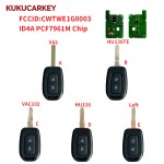 For Renault Logan Sandero Symbole Trafic Lodgy Dokker Dacia Duster ID4A PCF7961M Chip 2 Buttons Car Remote Control Key FCCID:CWTWE1G0003 Blade:VA2/HU136TE/VAC102/HU136/Left