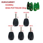2 Buttons 433MHz ID4A PCF7961M Chip Remote Car Key For Renault Duster Modus Clio 3 Twingo Dacia Logan Sandero Kangoo Blade:VA2/HU136TE/VAC102/HU136/NE72