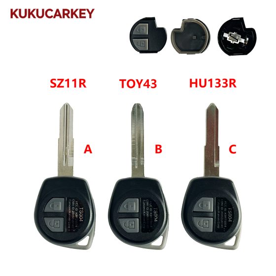 For Suzuki Key Swift Grand Vitara SX4 Liana Aerio Jimny Jimn Auto Key 2 Buttons Remote Car Key Silicone Rubber Pad Blade:SZ11R/TOY43/HU133R
