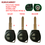 For Suzuki Ciaz Brezza 2016-2022 2 Buttons Car Remote Key P/N:37182-78M00 Model:T79M0 433MHz ASK ID47 PCF7961X( HITAG 3) Blade:SZ11R/TOY43/HU133R