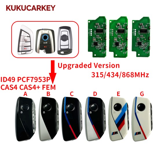 For BMW Upgraded Version CAS4+ FEM 315MHz/434MHz/868MHz 4 Buttons Smart Key