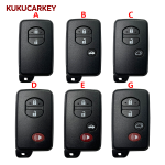 Car Key Fob Case Shell Housing for Toyota Land Cruiser Prado Camry Crown Majesta Highlander Kluger Mark X Subaru Foreste XV TOY48 Emergency Key Blank Uncut