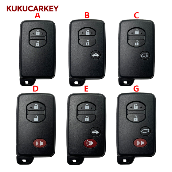 Car Key Fob Case Shell Housing for Toyota Land Cruiser Prado Camry Crown Majesta Highlander Kluger Mark X Subaru Foreste XV TOY48 Emergency Key Blank Uncut