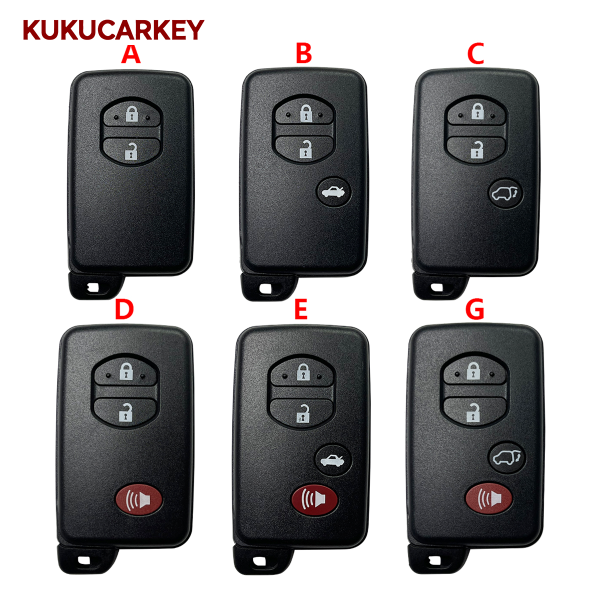 Car Key Fob Case Shell Housing for Toyota Land Cruiser Prado Camry Crown Majesta Highlander Kluger Mark X Subaru Foreste XV TOY48 Emergency Key Blank Uncut