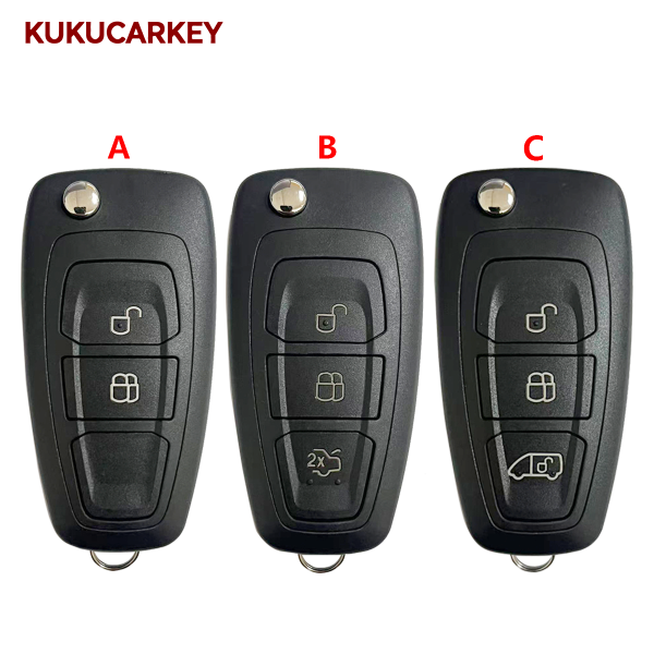 Remote Key Shell 2/3Buttons Car Case For Ford C-Max S-Max Focus Ranger Galaxy Mondeo Transit Custom Tourneo Custom HU101 Blade