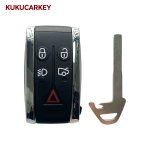 5 Buttons For Jaguar X XF XK JF XJ XE XJL X-Type S-Type 2007-2012 Remote Car Key Shell Blank Uncut Fob Case Cover